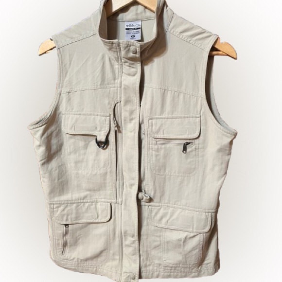 Columbia Sportswear GRT Fishing Hiking Hunting Utility Tan Vest Coat Size Medium - Picture 1 of 13